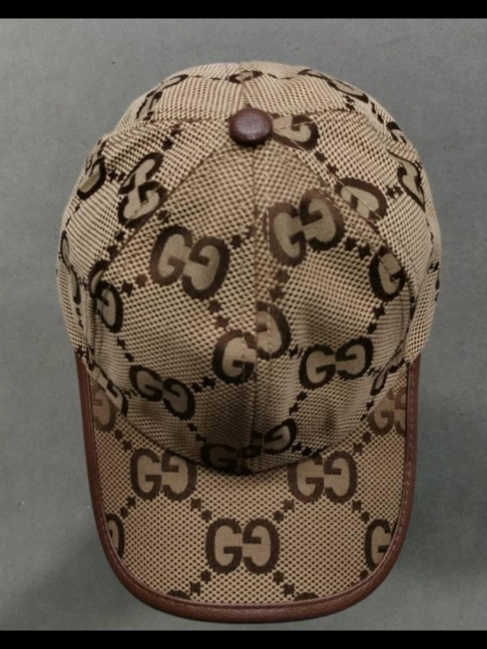 Gucci Beige and Brown GG Logo Baseball Cap